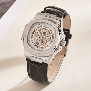 Barrel - shaped Leather Belt Men's Waterproof Mechanical Watch - MZ WorldMZ WorldMZ WorldBarrel - shaped Leather Belt Men's Waterproof Mechanical Watch