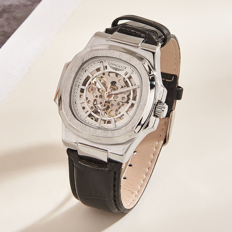 Barrel - shaped Leather Belt Men's Waterproof Mechanical Watch - MZ WorldMZ WorldMZ WorldBarrel - shaped Leather Belt Men's Waterproof Mechanical Watch